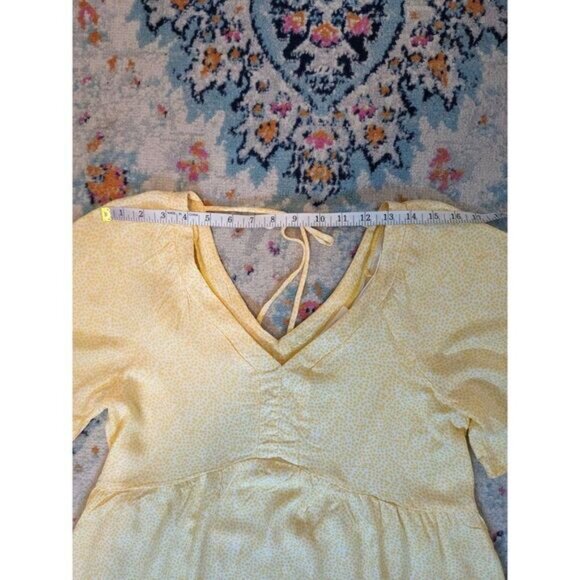 NWT Urban Romantics Yellow Short Sleeve Blouse - M - Picture 6 of 10